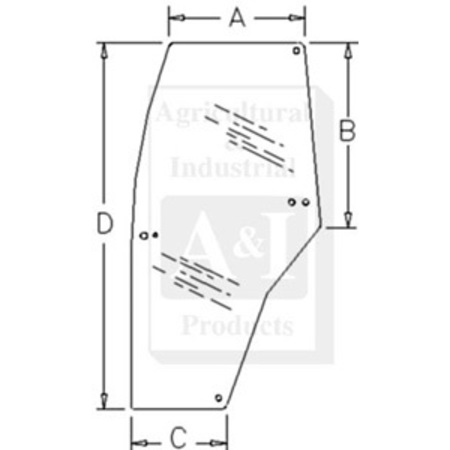 A & I PRODUCTS Glass, Door (LH) 63" x35" x4" A-192003A6
